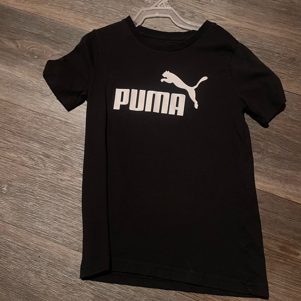 Puma Black Short Sleeve Tee with Iconic Logo